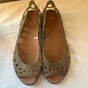 Crocs Adrina Flat ballet jelly peep open toe women’s size 7W